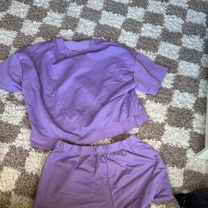 Amazon Women's Purple Shorts Set